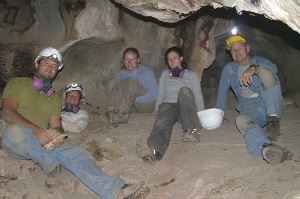 Researchers in the caves