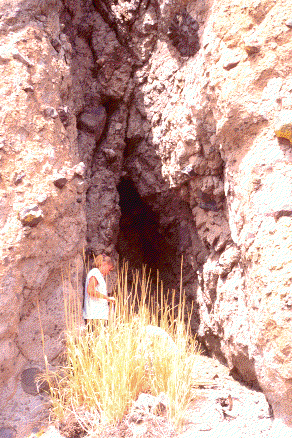 Cave with ancient packrat midden