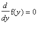 diff(f(y),y) = 0