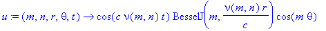 u := proc (m, n, r, theta, t) options operator, arrow; cos(c*nu(m,n)*t)*BesselJ(m,nu(m,n)/c*r)*cos(m*theta) end proc