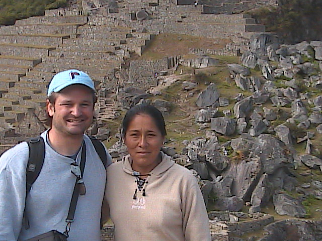 Dennis with guide on Machu Picchu in Peru