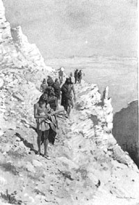 A Band of Piegan Indians in the Mountains