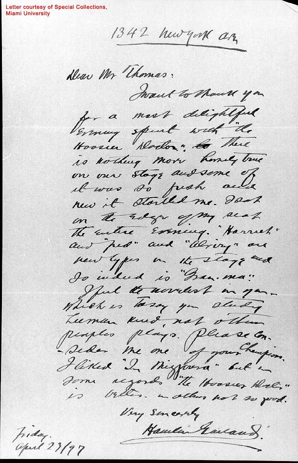 Letter to August Thomas