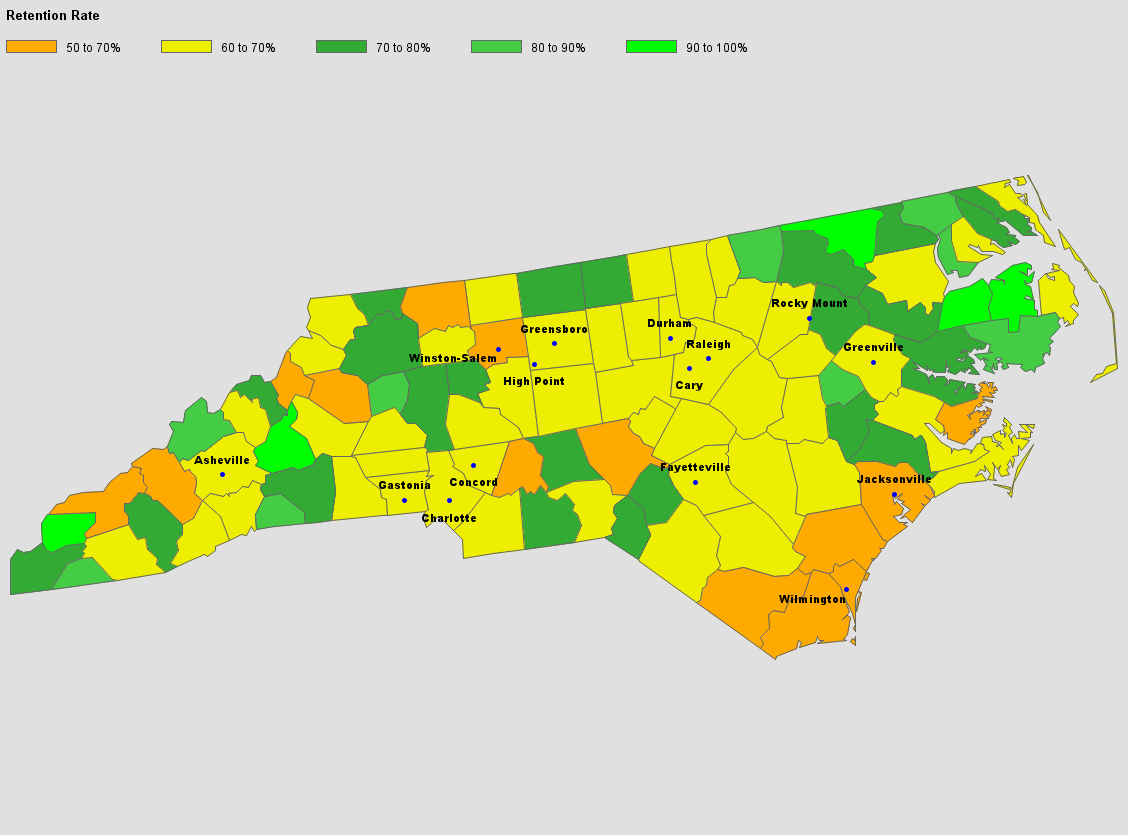 Choropleth map of ColPercent_Mean