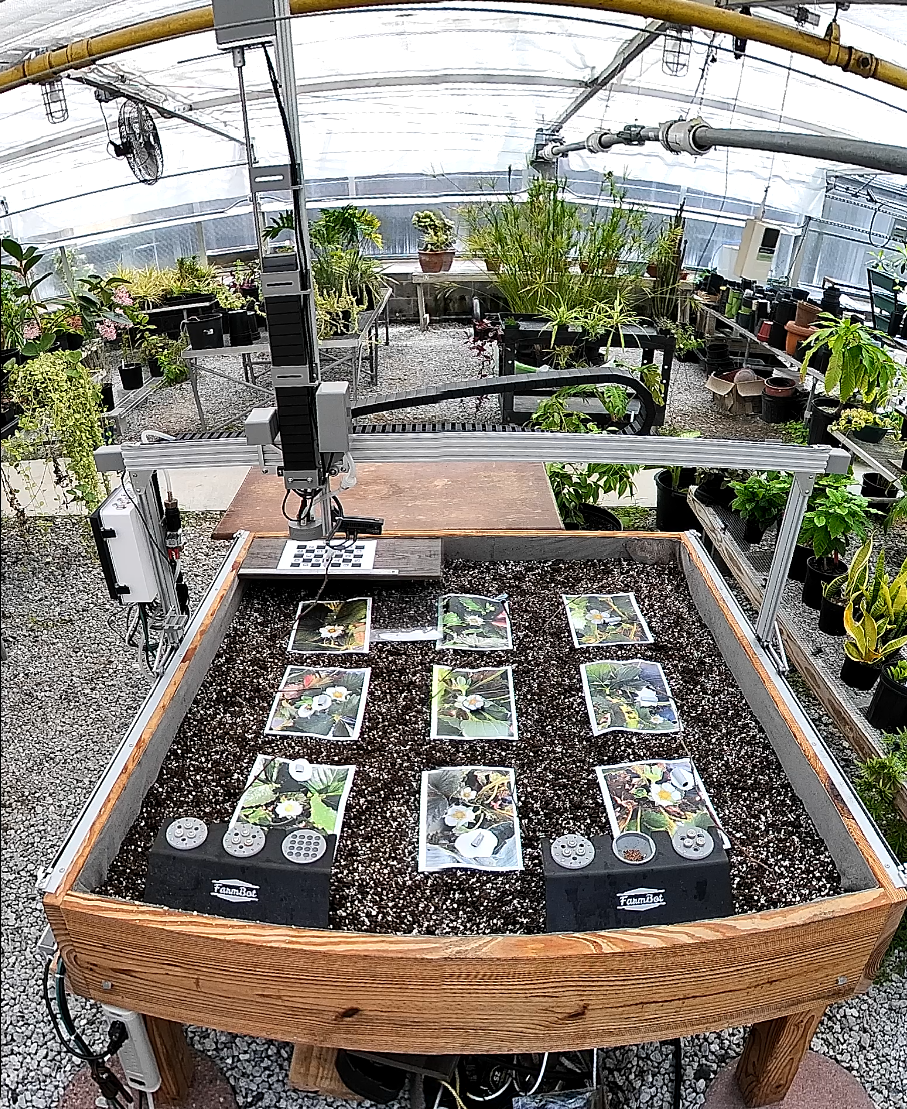 Overhead view of BotanyBot in Kresge Greenhouse