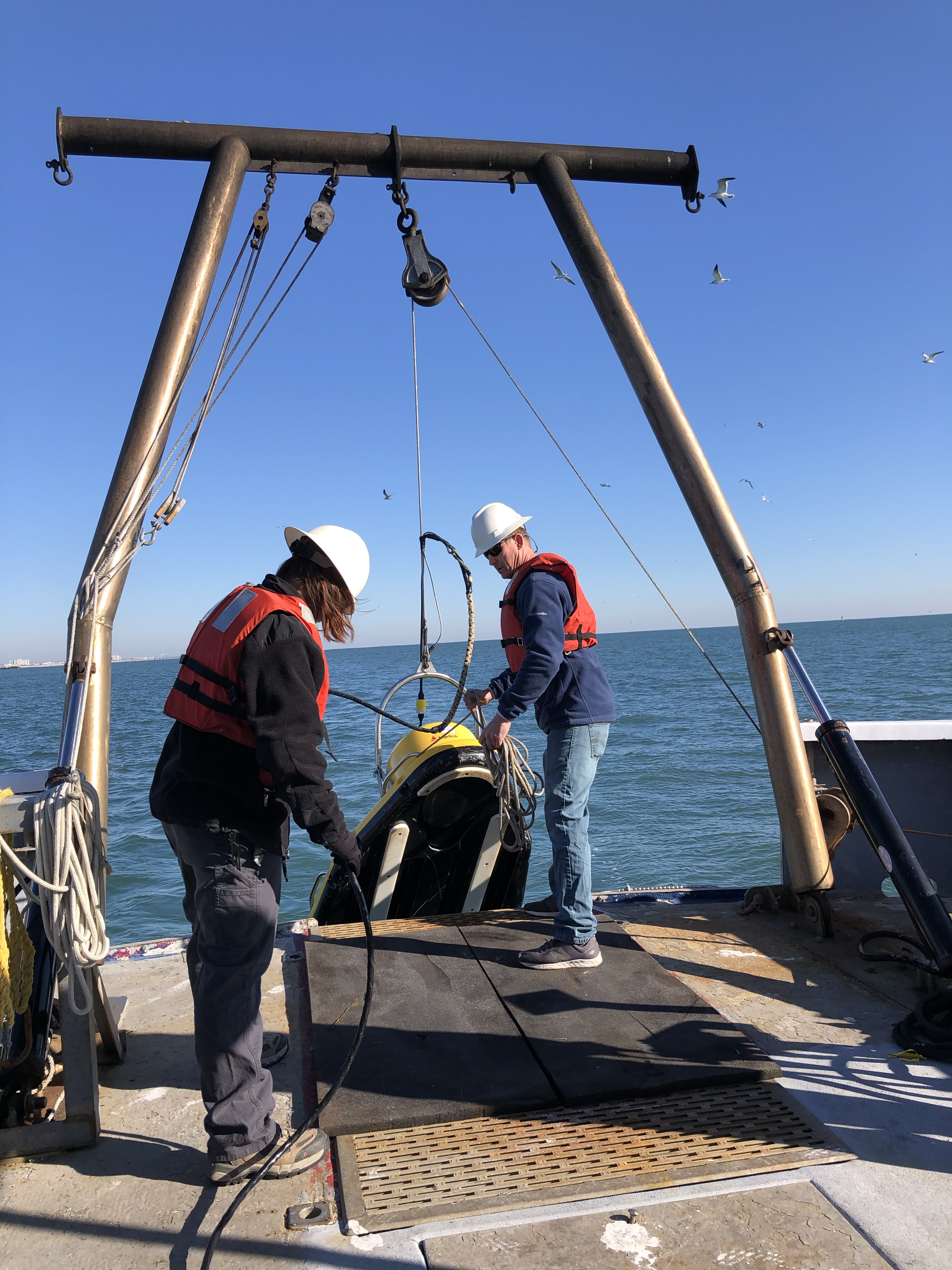 Chirp deployment on UNCW's R/V Cape Fear