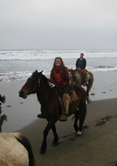 Horseback riding on the beach